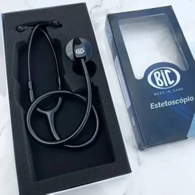 Estetoscópio Cardiológico Profissional Bic Garantia 5 Anos (PRETO)
