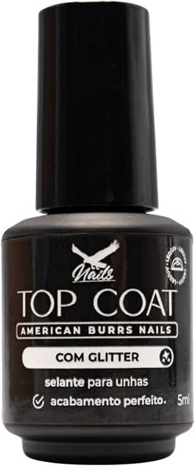 Top Coat com Glitter 5ml - American Burrs Nails
