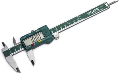SATA Paquímetro eletrônico de 150 mm, ferramenta profissional de medição de precisão com grande display digital e corpo de aço inoxidável - ST91511SC