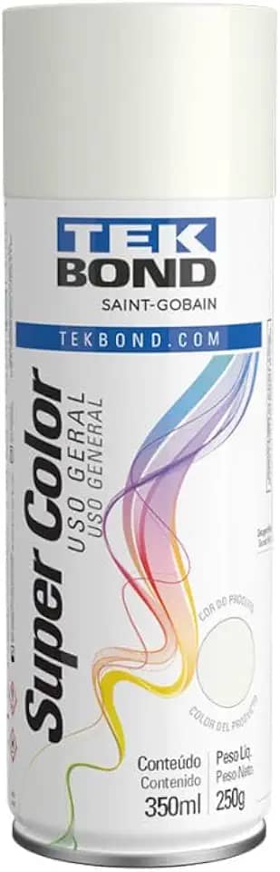 Tinta Spray Branco Fosco Aerossol TekBond Uso Geral 350ml/250g