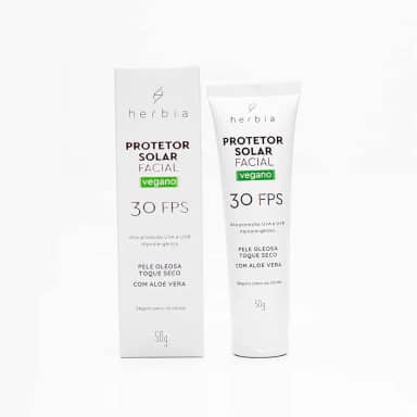 Herbia Protetor Solar Facial Pele Oleosa 30 Fps Natural E Vegano Branco