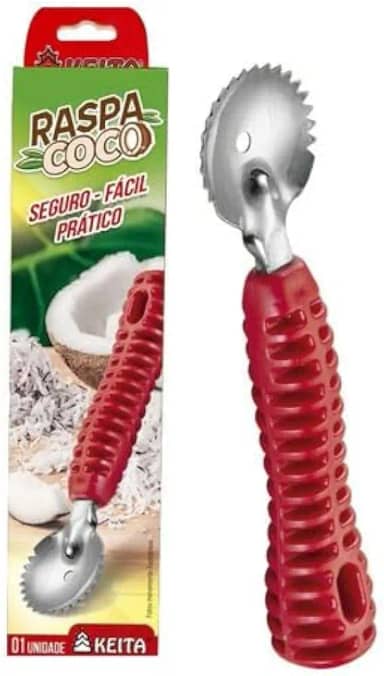 RASPA COCO RASPADOR DE COCO EM INOX MANUAL COM CABO ANATÔMICO REFORÇADO