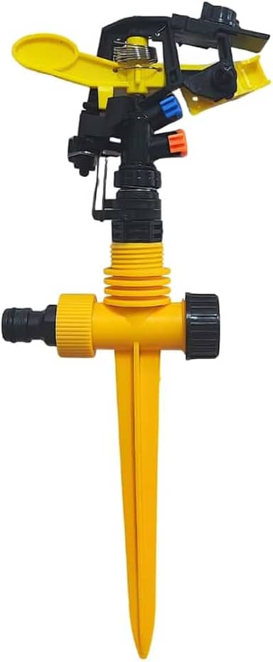 Irrigador Aspersor De Impulso Setorial Giratório Ajustável Base Espiga Para Jardim Horta Plantações Gramado