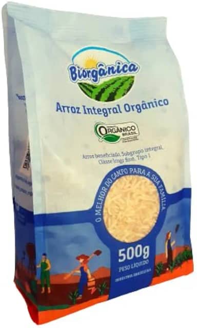 Kit 2X: Arroz Agulhinha Integral Orgânico Biorgânica 500g