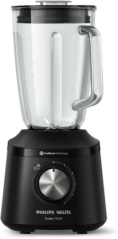 Philips Walita, Liquidificador Série 3000 Turbo, 220V, Preto, Jarra de Vidro 700W - HR2272/90