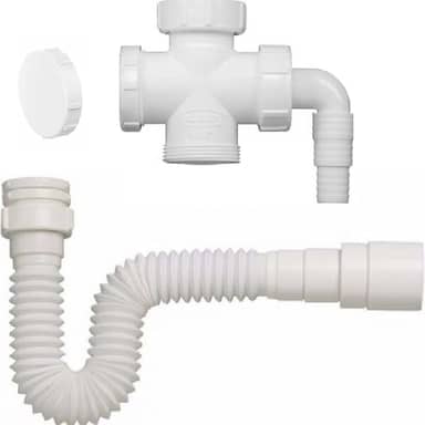 CONEXÃO ADAPTADOR MÁQUINA LAVAR ROUPA LOUÇA TANQUE E SIFÃO TUBO EXTENSIVO