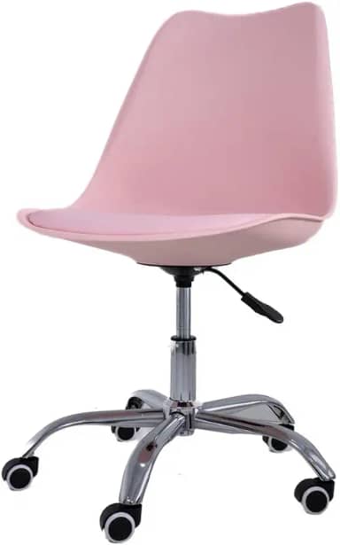 Cadeira de Escritório Office com rodízios Estofada Leda Rosa