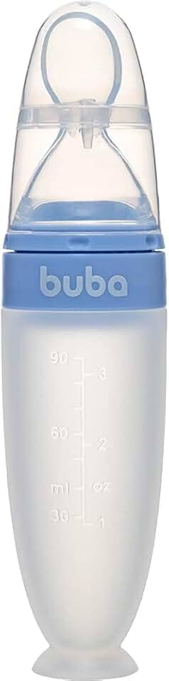 Buba, Colher Dosadora Em Silicone Com Ventosa Azul