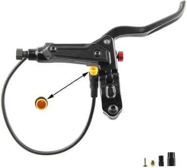 Freios a disco hidráulicos, alavanca de freio hidráulico de liga de alumínio GT267 Alça de freio de desligamento de 3 pinos para Ebike/Bicicleta dobrável/Scooter/Bicicleta Gorda (Direita)