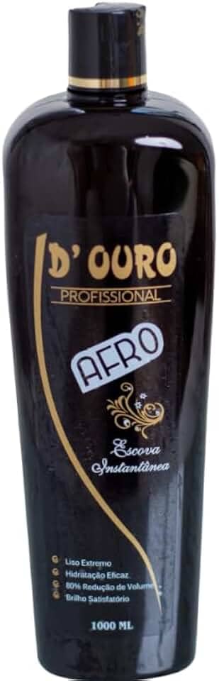 D’Ouro Escova Progressiva Afro 1000 ml – alisamento potente para cabelos crespos e resistentes | nutrição, brilho e redução de volume
