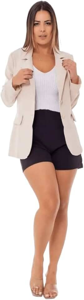 Max Blazer Feminino Longo em Alfaiataria com Botão – Elegante, Estruturado e Sofisticado para Trabalho, Eventos e Moda Executiva | REF: BLZ-004