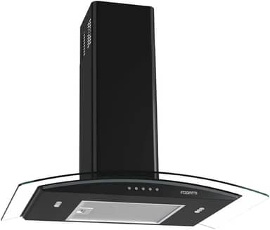 Coifa de Parede Vidro Curvo, Fogatti 70cm, 220V Teclado Mecânico Black