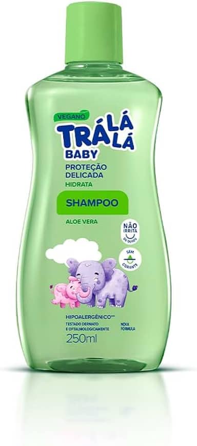 Trá Lá Lá Shampoo Hidrata Personagem Baby Branco E Verde 250 Ml