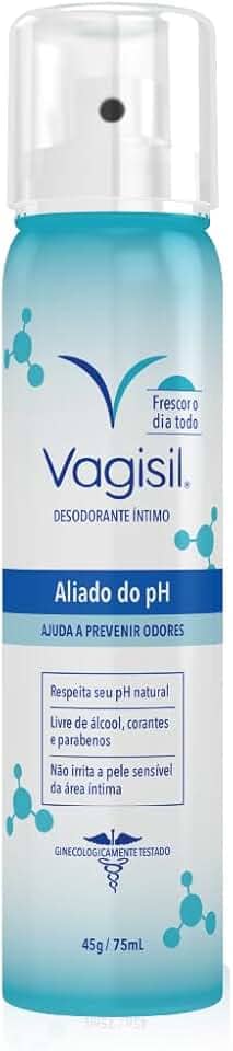 Vagisil Desodorante Íntimo Feminino Spray, Aliado do pH, Ajuda a Prevenir Odores, Cheiro Leve, 75ml