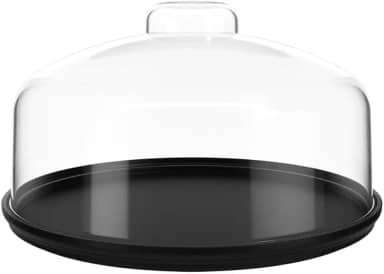 Boleira baixa Cake com Cúpula, 25 cm, Preto, Coza