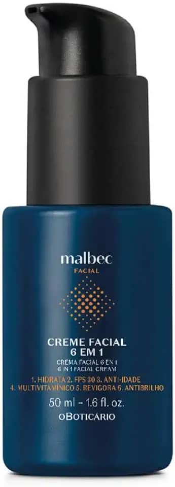 Malbec Club Creme Hidratante Facial Homem Anti-Idade 30 FPS 50ml