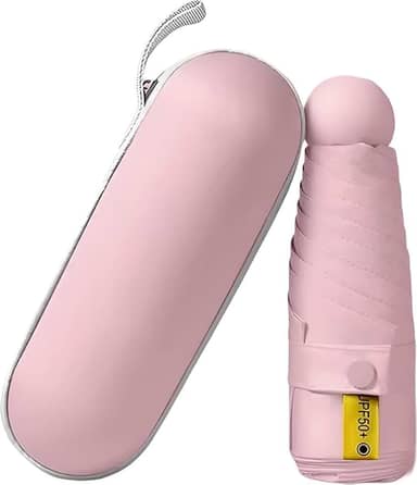 Guarda chuva de Bolso Ultra Compacto e Versátil – Mini Guarda-chuva Dobrável com Proteção UV, Leve e Portátil – Inclui Estojo Estilo Cápsula para Chuva e Sol