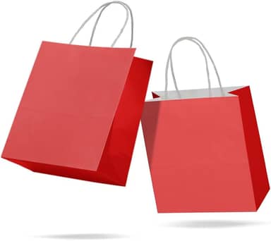 Sacola de Papel Kraft Colorido Reforçada Com Alça Torcida P 18 x 22 x 9cm 10 unidades (Vermelho)