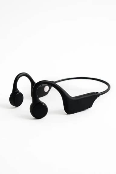 Fone de Ouvido por Condução Óssea, Bluetooth, 8 Horas de Bateria, À Prova D'água, Ideal para Exercícios e Trabalho (Cor Preta)