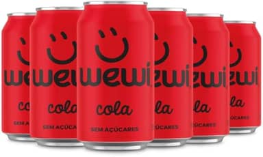 Refrigerante Wewi Cola Natural Zero Açúcar 350ml pacote com 6 unidades