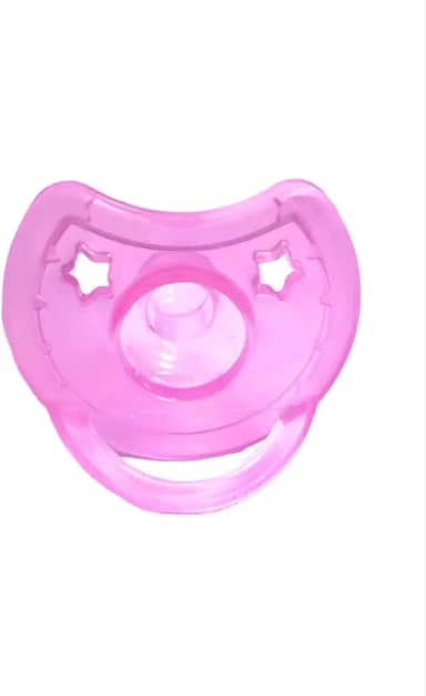 ZKMAGIC Chupeta Premium Soft 100% Silicone Rn Bico Redondo Tam1 (0 A 6 Meses) Marca Sonne Rosa