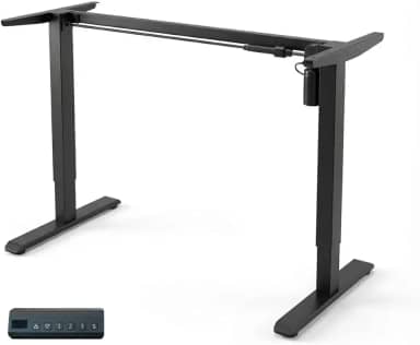 Estrutura de Mesa Elétrica Ajustável para Trabalho em Pé e Sentado – 3 Configurações de Memória, Altura de 72cm a 120cm, Base Ergonômica e Design Silencioso para 110v e 220v (preto)