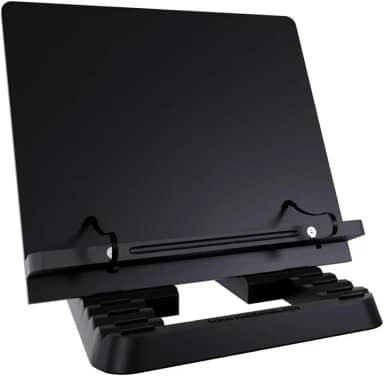Marca Fácil Suporte para Livro e Notebook Resistente Ergonômico Durável Leve Portátil 19 Níveis de Ajuste com Prendedores de Páginas Preto M05