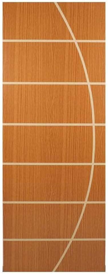 Porta de Madeira Frisada Neblina MGM 210cmx80cm Melamínico Mogno