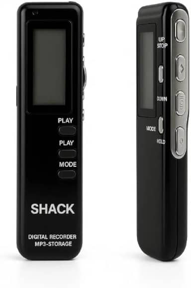 Gravador de Voz Digital MT-556 8GB de Memória Tela LCD MP3 Player WMA 17620 Minutos de Gravação - SHACK