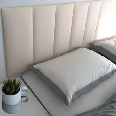 Cabeceira Estofada Modular Cama Casal King 2,00mX45cm Módulos Adesivos (Branco)