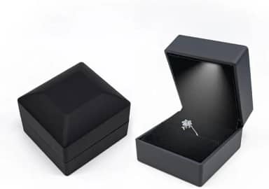 Caixa De Presente Colar Anel Com Pingente De LED de luxo, Caixa De Joias De Veludo Organizador Para Pedido De Casamento, Casamento, Aniversário, Dia Dos Namorados