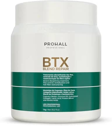 Prohall Btx Capilar Orgânico - Blend Repair Sem Formol 1kg - Alinhamento, Brilho e Redução de Volume - Máscara de Tratamento