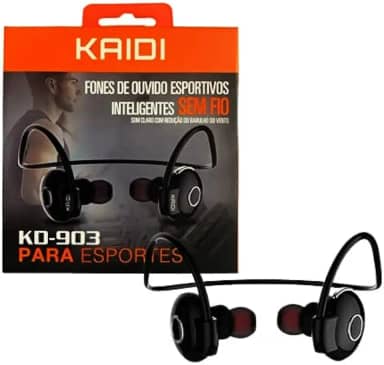 Fone De Ouvido Bluetooth Sem Fio Kaidi Kd903 Original - Ideal P/Esportes - Corrida, Academia, Bike, resistente ao suor