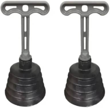 Kit 2 Desentupidor de Pia Sanfonado Reforçado em Borracha com Cabo Plástico – Alta Sucção e Vedação para Cozinha e Banheiro | Utilidades Domésticas | Desentupidor Sanfonado Potente e Durável