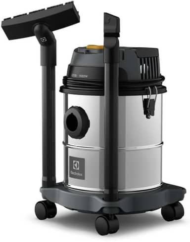 Electrolux Aspirador água pó função sopro compacto liquidos quimicos inox 1800W 12L total 8,5L util protetor termico GT12i 220V