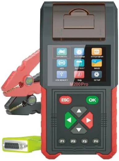 TopDiag M200 Pro Motorcycle Scanner Ferramentas profissionais de diagnóstico de motocicletas para Honda ECU Remap e testador de bateria (Versão padrão)
