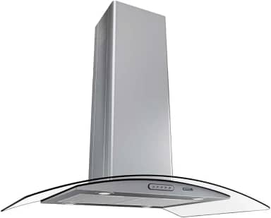 Coifa Ilha 90cm Vidro Curvo Nardelli Inox