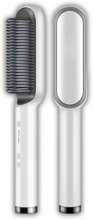 Escova Alisadora 3 em 1 Bivolt – Tecnologia de Íons | Para Todos os Tipos de Cabelo, Antifrizz e Modeladora Rápida