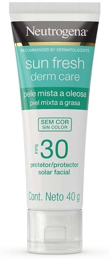 Protetor Solar Facial Para Pele Oleosa Neutrogena Sun Derm Care sem cor FPS 30, 40g