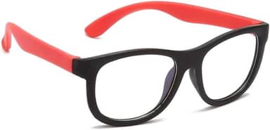 Óculos Com Filtro de Luz Azul Armação Infantil Preta E Vermelho Protetor Contra Luzes de Telas de Celular ou Computador Linha PREMIUM DUPIN