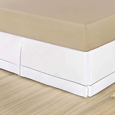 Saia Box Queen Ponto Palito Percal 200 Fios 100% Algodão (Branco)