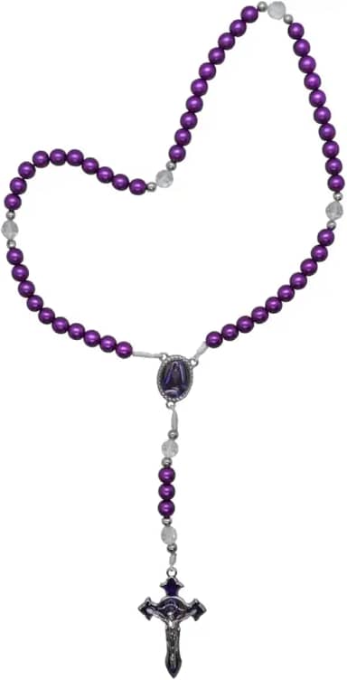 Terço Nossa Senhora das Dores Roxo com Folheto de Oração