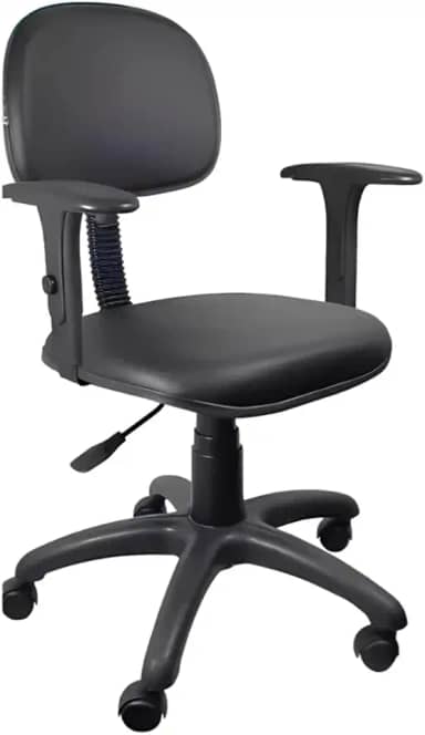 Cadeira Para Escritorio Secretaria Giratória Tecido Com Braços Home Office Consultório (Vinil)