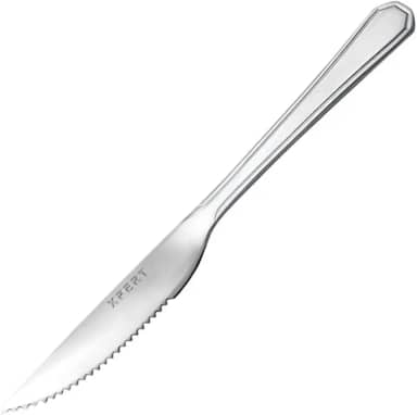 Conjunto de Facas para Churrasco em Aço Inoxidável, 12 Peças, Lâmina Serrilhada, Ideal para Carnes e Churrascos