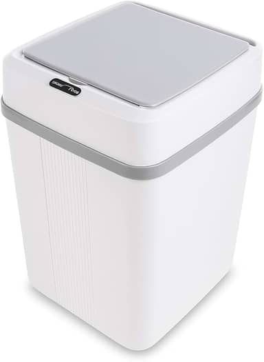 Lixeira Elétrica com Sensor 12 L Branca – Tampa Antiodor, Lixeira Moderna para Banheiro, Cozinha e Escritório, Abertura Sem Toque, Design Compacto e Higiênico