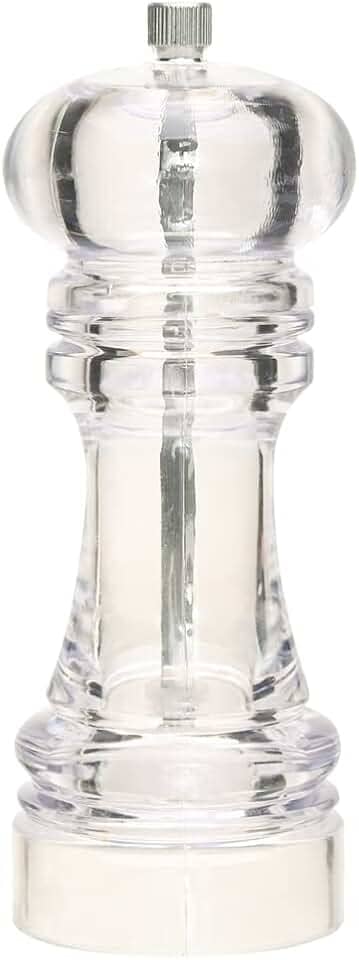 Mimo Style Moedor Manual de Acrílico Pimenta e Sal 15cm Ideal Para Moer Graõs e Condimentos Secos, Moedor de Cerâmica Com Pino Regulador de Tamanho do Grão