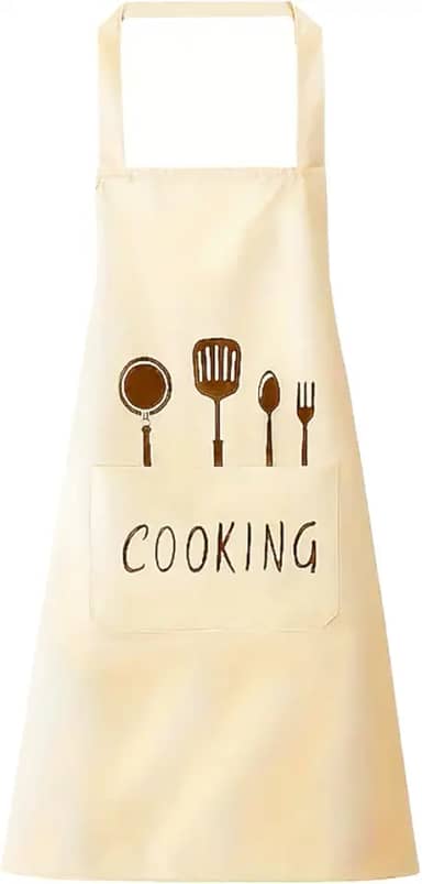 Avental de Cozinha em Poliéster Impermeável 95cm com Bolso Frontal
