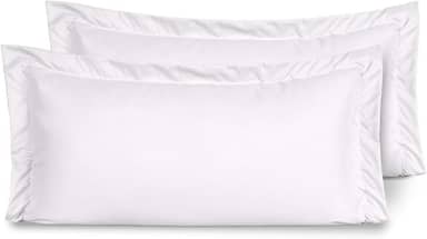Kit 02 Fronhas para Travesseiro 90x50cm em Micropercal 200 Fios Tamanho Especial – Macia, Resistente e Fácil de Lavar (Branco)