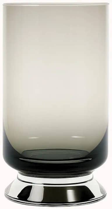 Vaso de Vidro Preto Fumê Decorativo para Flores, Plantas e Arranjos Formato Tubular 16,5 x 9 cm