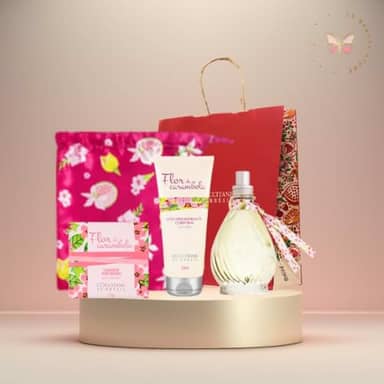 Kit Flor de Carambola Edição Especial L’Occitane au Brésil com Perfume 100ml, Hidratante 200ml e Sabonete 75g – Presente Premium com Saquinho em Cetim